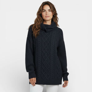 SCOTCH & SODA Sweater Women Size Large Black Cable Knitwear Pullover High-collar